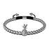 Pina Colada | Silber | Schwarz | Ananas aus Kristall | Makramee-Charmballa-Armband